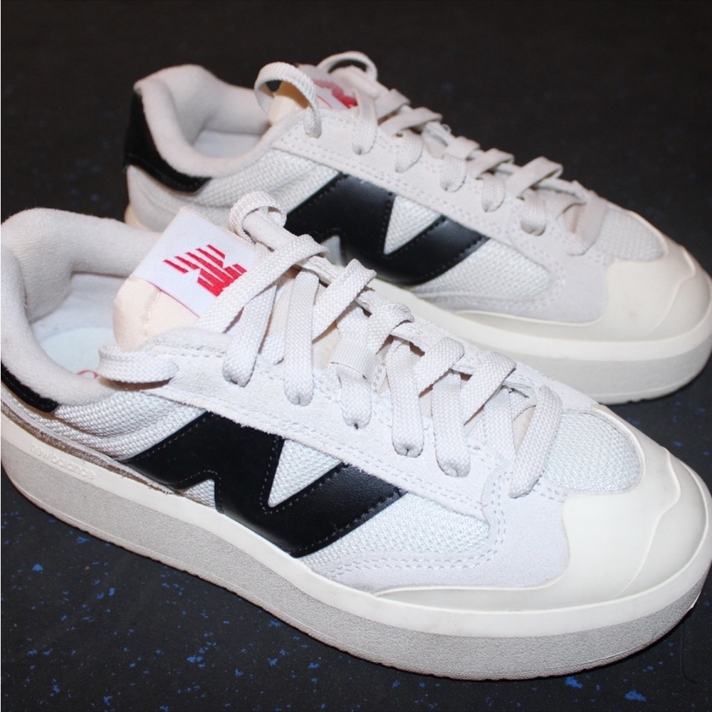 Women's White and Black Sneakers